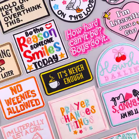 Never Enough Sew-On Embroidery Patches For Clothing Thermoadhesive Patch For Clothes Kind Words Iron