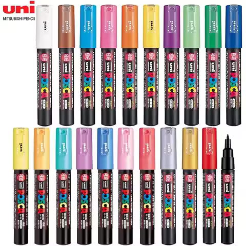 1PCS Uni POSCA Colores Acrylic Marker Pen PC-1M Plumones Rotuladores POP Poster Pen/Graffiti Adverti