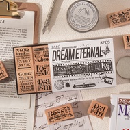 梦缘永恒复古木质手账印章 英语装饰盖章diy榉木印章Dream Edge Eternal Retro Wooden Hand Account Seal English20251217