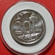 Koin Singapura Koleksi kuno Jadul  Lawas 20 Cents BEKAS BERSIH