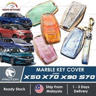 [HOT] Proton X50 X70 X90 S70 Marble TPU Key Cover Car Accessories Casing Case Sarung Kunci Aksesori 