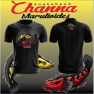 T-Shirt Design Fish Channa Marulioides Red/Yellow