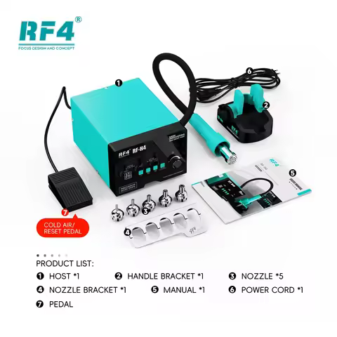 RF4 RF-H4 1200W Hot Air Gun Rework DeSoldering Station Brushless Turb Fan for Phone Electronic PCB M
