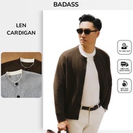 BADASS Men's Wool Cardigan Soft, Thick, Not Ruffled, Keeps Form Polite, Youthful - CARTK602