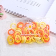 50Pcs/bag INS Korean Style Daisy Colorful Kids Hair Tie Set Scrunchies Towel Baby Girls Ponytail Hair Rope