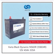 Varta NS60R (55B24R)/ NS60RS (55B24RS) Black Dynamic Car Battery [UP TO 13 MONTHS WARRANTY!] [Free I