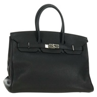 愛馬仕 Birkin 35 手袋 Taurillon 皮革 黑色 銀色 正品 181827SM