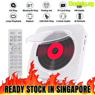 Portable CD Player Bluetooth Speaker Stereo CD Players LED Screen Wall Mountable CD Music Player with IR Remote Control