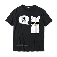 Funny Quot Spit Happens Quot Llama Tshirt Print Group Tops Tshirts Fitted Cotton Men'S Tshirts