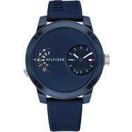 Tommy Hilfiger Men Denim Black Dial Silicon Watch 1791556 Jam Tangan Lelaki