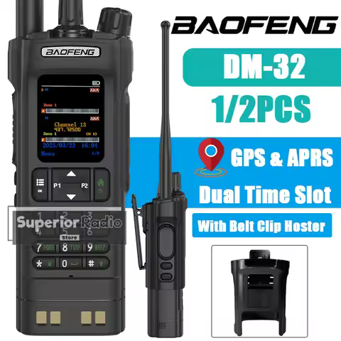 Baofeng DM-32 DMR Digital Walkie Talkie With Belt Clip Hoster GPS APRS Frequency Copy Dual Time Slot