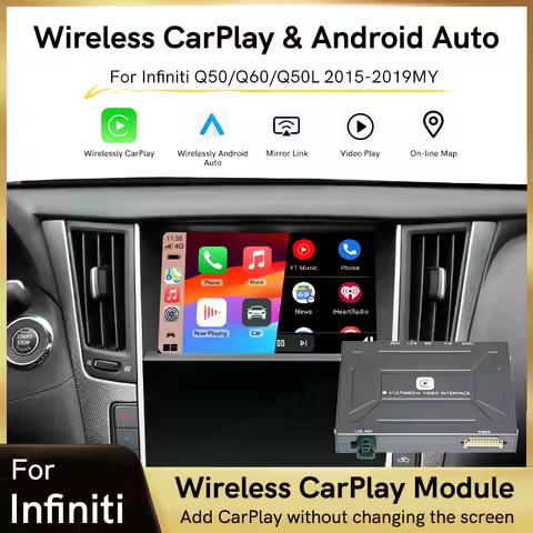 YolanAuto Wireless CarPlay Android Auto Module for Infiniti Q50 Q50L Q60 QX50 QX60 QX70 Aftermarket 