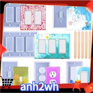 【A-NH】6 Pieces Light Switch Cover Resin Molds Switch Plate Silicone Molds Socket Panel Epoxy Molds