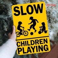 CIFbuy Vintage Metal Sign Children Playing Walk Slowly 11.8x7.9in