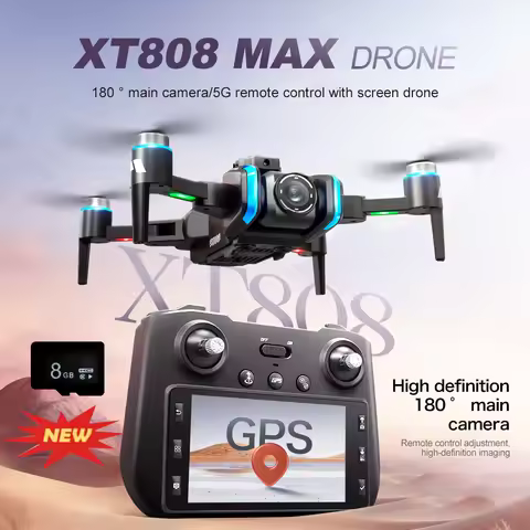 New XT808 GPS Drone Professional 8K HD Dual Camera Obstacle Avoidance 5G Wifi FPV Brushless Foldable