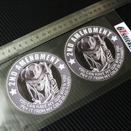 2nd Amendment Decal X2 Motorcycle Reflective Sticker Decal Waterproof Sunscreen