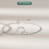 Lắc tay bạc đôi charm tròn xương rồng gai Mobius TLEEJEWELRY LT0403