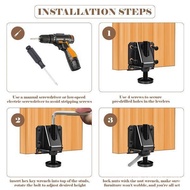 1Set Color：Black Material：Alloy Steel Heavy-duty wardrobe adjustable leveling feet Adjustable screw 