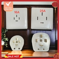 [NEW] Flat 3-phase 4-pin plug 16A 25A - Square face 4-hole power outlet plug 86x86mm