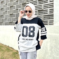 Baseball Number T-shirt / Oversize LD Women's 7/8 Sleeve / Premium Sporty T-shirt