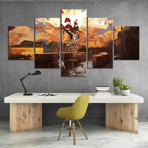 No Framed 5 Piece Valkyrie Disco Elysium Game Paintings Wall Art Home Decor HD Pictures Posters for 