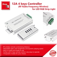 12A 4 keys Controller (RF Radio Frequency Wireless) for LED RGB Strip Light