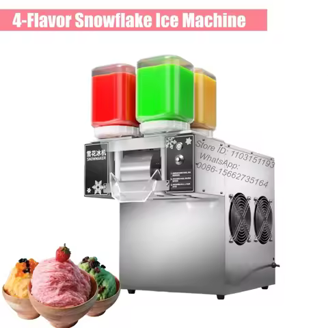 Big 4 Buckets Commercial Automatic Snowflake Nugget Ice Making Machine Ice Shaving Machine Shaved Sn