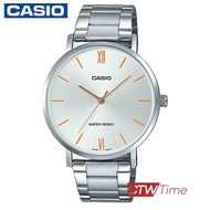 CASIO Standard นาฬิกาข้อมือผู้ชาย สายสแตนเลส รุ่น MTP-VT01D-7BUDF (หน้าปัดเงิน)