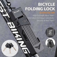 WEST BIKING Portable Bicycle Folding Lock Security Durable Anti-Theft Scooter Electric Padlock MTB R