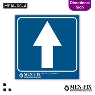 Vinyl Sign Sticker, Directional Sign Indicator to the Front (biru)