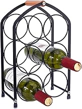 DICOSMETIC 1Pc Small Iron Wine Rack 6-Bottle Metal Wine Countertop Modern Freestanding Wines Holder 