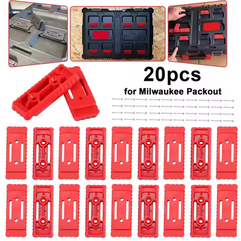 20pcs Mounting Feet for Milwaukee Packout System ABS BS Bracket Feet Mounting System Adapter for Too