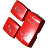 Zorratin (Set of 3) Gloss Red Center Console Gear Panel Shift Sport, ESP, Radar/Sensor Button Trim R