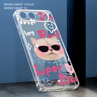 Softcase hp for Infinix Smart 10 plus Latest 2025 Clear Glossy Cat Phone Case - YM01
