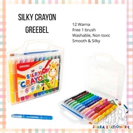 GREEBEL Silky Crayon 12 Colors Silky Crayon/ 12 Colors Set Fine Coloring Crayon/