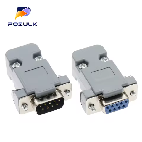 5PCS RS232 Serial Port Connector DB9 Female Male Socket Plug Connector 9pin Copper RS232 COM Socket 