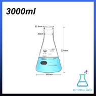 ขวดชมพู่ ขวดรูปชมพู่ Erlenmeyer flask 50ml 100ml 250ml 500ml 1000ml 2000ml