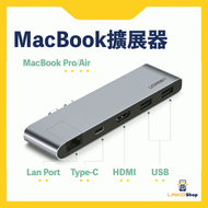 UGREEN 5合一 MacBook Air/Pro Type-C多功能雙頭擴充器 (Hdmi/usb/sd/tf插口）