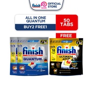 [B2F1] Finish All In One Quantum Tablet 50 Tabs x2 + FREE Finish Ultimate Plus Dishwasher Tablet 18 