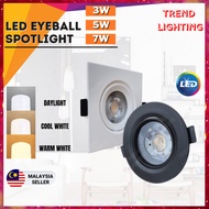 LED Eyeball 3W / 5W / 7W Recessed Eyeball Spotlight Downlight Home Lighting Ceiling Lights Down Light Lampu Siling Eye B