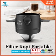One Two Cups Portable Coffee Filter Cone Coffee Dripper - F-401 - 7CHKFQBK