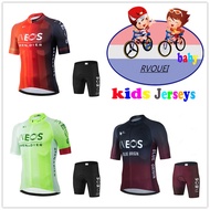 Ineos Summer Cycling Jersey Set Breathable Children Maillot Ciclismo Short Sleeve Girl Cycling Wear 