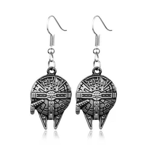 Star Wars Earrings Millennium Falcon Metal Alloy Pendant Earrings Party Jewelry Gift For Fans