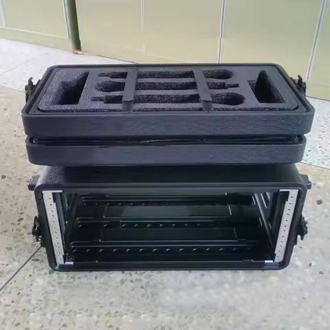 PE Flight Case Power Wireless Microphone Rack Case Shockproof Double Door Cabinet Flight Tool Case F