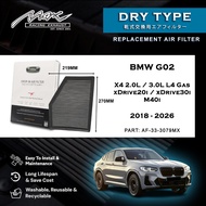 BMW G02 X4 2.0L 3.0L xDrive20i xDrive30i M40i 2018 to 2026 33-3079MX Max Racing Dry Type Air Filter