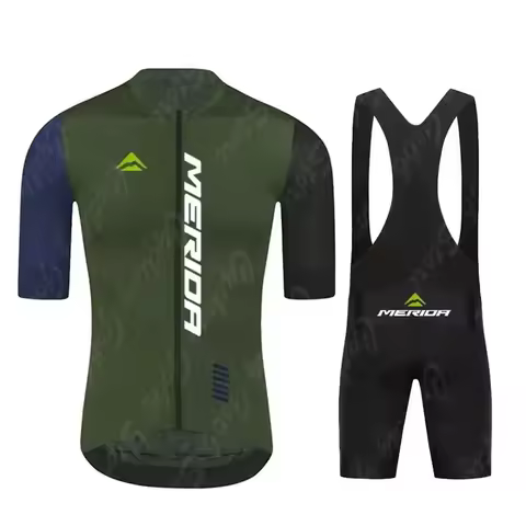 Short sleeve Jersey set Summer Merida Cycling Clothing Breathable Bike Shirt MTB Uniform Riding Bib 