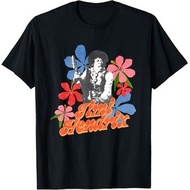 90s Casual Fashion Short Sleeve Jimi Hendrix 60'S Inspired Flower T-Shirt