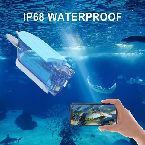 2025+ 1080P Wireless Underwater Fishing Camera Wi-Fi Fish Finder Video Camera with Recording APP Rem