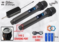 Mic Wireless Blackspider Wm20 Isi 2 mic baterai charger baru