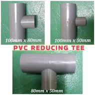 PVC REDUCER TEE / PVC REDUCING TEE / PVC PIPE FITTING (50MM~100MM)